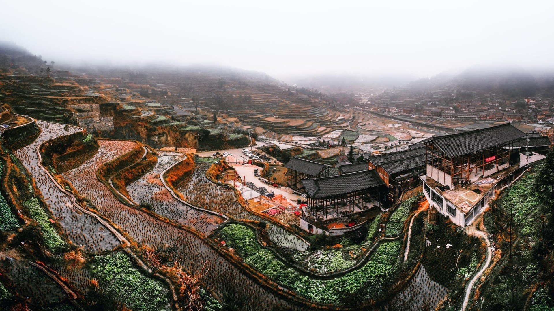 梯田,农田,乡村,村落,风景大片