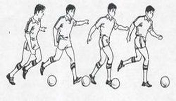 另外,利用脚腕的动作可以很快改变脚背外侧面所正对的方向,故在运球脚