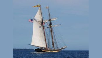 帆装特征双桅纵帆船的前桅较主桅小,前桅可张挂一面或多面方形顶帆,但