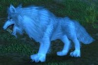 网络游戏魔兽世界中曾经风靡一时的猎人宠物,狼类,银白色毛发.