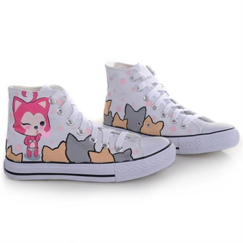 公主 防滑橡胶底耐磨帆布鞋 彩绘休闲鞋 女款单