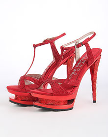 女款红夏季前卫潮流高跟防水台大凉鞋 - 女士凉