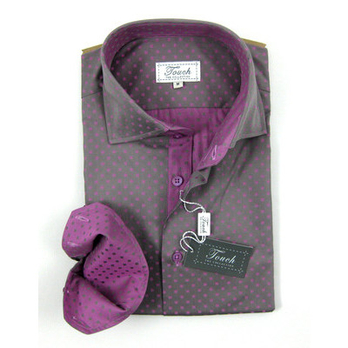 TOUCH <em>男士</em>常规款长袖<em>开衫</em>翻领纯棉<em>衬衫</em> <em>灰色</em>