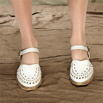 森宿 竹篮~2014春装新款复古文艺镂空编织鞋