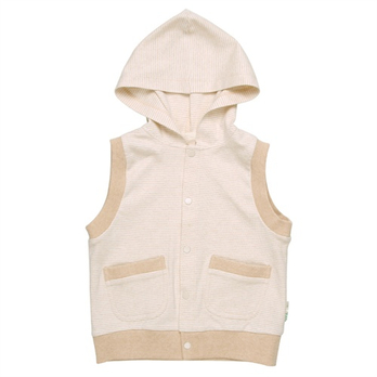 乐桃<em>有机棉</em> <em>婴儿</em>纯棉拉链<em>马甲</em> <em>宝宝</em>连帽<em>马甲</em>背