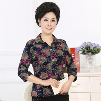 2014夏季中年女装衬衫 中老年女装夏装七分袖