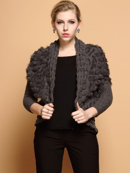 olanki\/欧兰姿 \/ 兔毛蝙蝠袖开衫 - 针织衫\/男士上