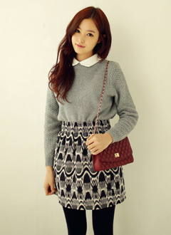 collar point knit T - 针织衫\/女士上衣\/女装 - 360