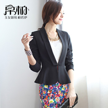 014春季新款女式优雅韩版修身燕尾端庄女装西