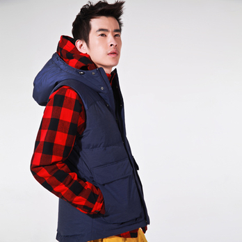 Kappa背靠背 深蓝 男羽绒<em>马甲</em> - 羽绒背心/男士