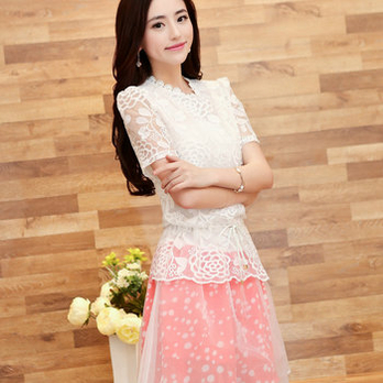 <em>一度</em>再度 <em>女装</em>夏装修身雪纺上衣裙子 8010 M 