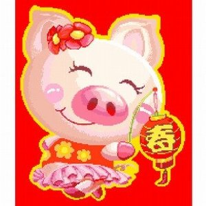 美绣 客厅大画书房卧室欧式卡通油画<em>猪妹妹</em> 法