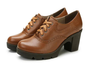 Camel骆驼 女休闲鞋 女士高跟鞋粗跟单鞋 - 女