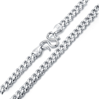 925纯银男士项链+时尚马鞭链