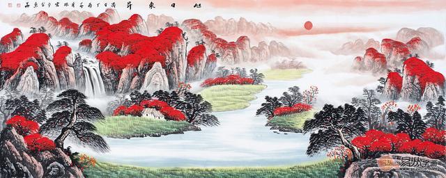十四幅名家李林宏国画鸿运当头山水画,带你一