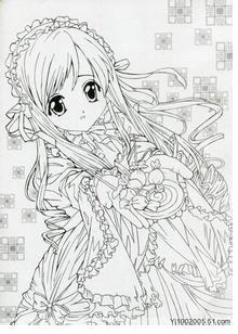 <em>漫画美少女</em>简笔画-突袭网