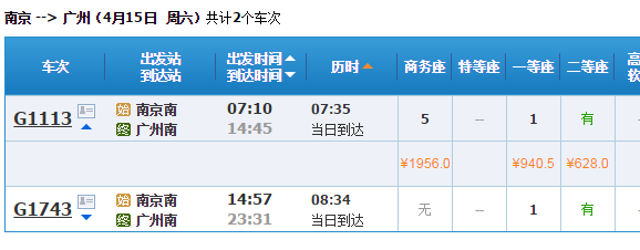 从南京到广州东站有高铁票卖吗_360问答