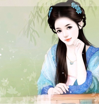 求古代美女丹青图图片