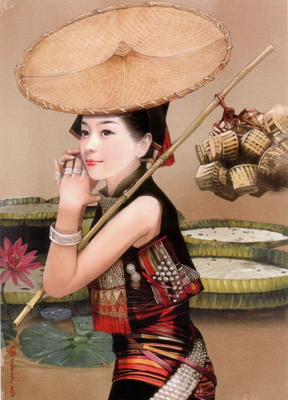少数民族美女图之蒙古族、回族、苗族、傣族