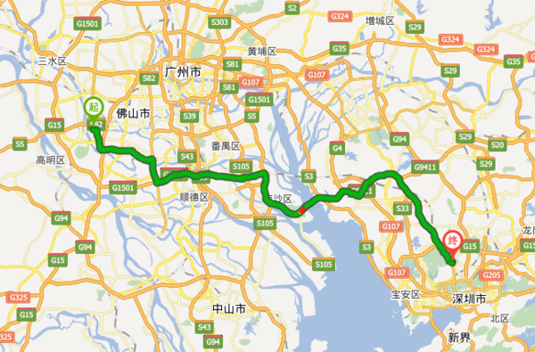 佛山南庄镇离深圳龙华上唐地铁站有多少公里?