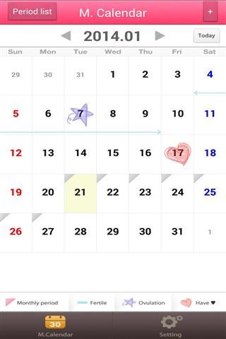 calendar是月经周期的日历应用程序可以帮助您提前做好准备.