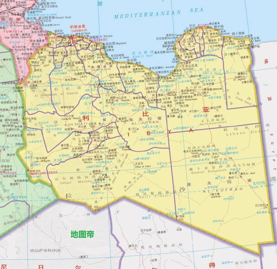 利比亚人口分布_利比亚地缘结构