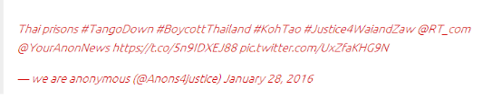 匿名攻击再次来袭——大规模DDoS攻击击溃20个泰国监狱网站