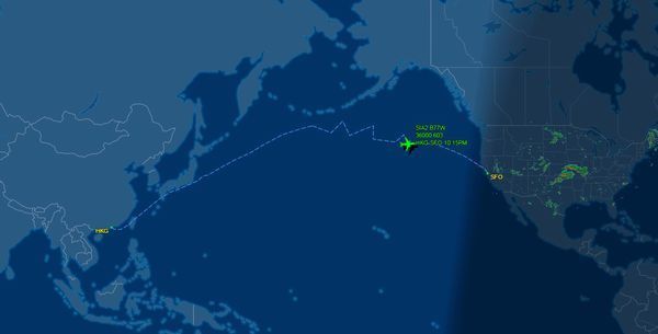 从香港国际机场到美国旧金山要多长时间?