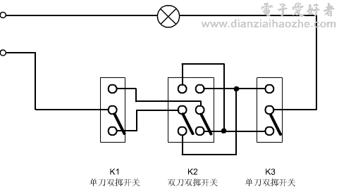 一灯三控电路图