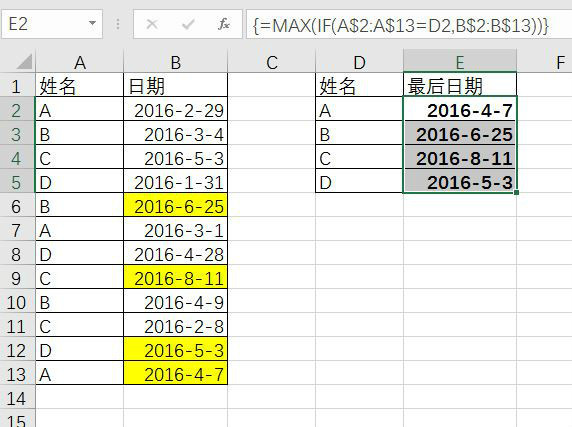 如何使用 EXCEL 中的找最大值max函数