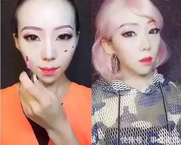 清洁工阿姨化完妆后颜值不输明星,化妆前后,网