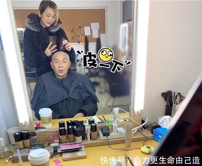 蒋丽莎为表情剃光头,陈浩民吓出动态,二人同老公表情包打坐图片
