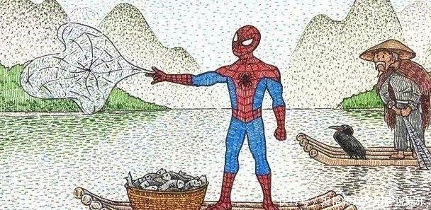 毁童年动漫,蜘蛛侠用蛛网捕鱼,李小龙的功夫可