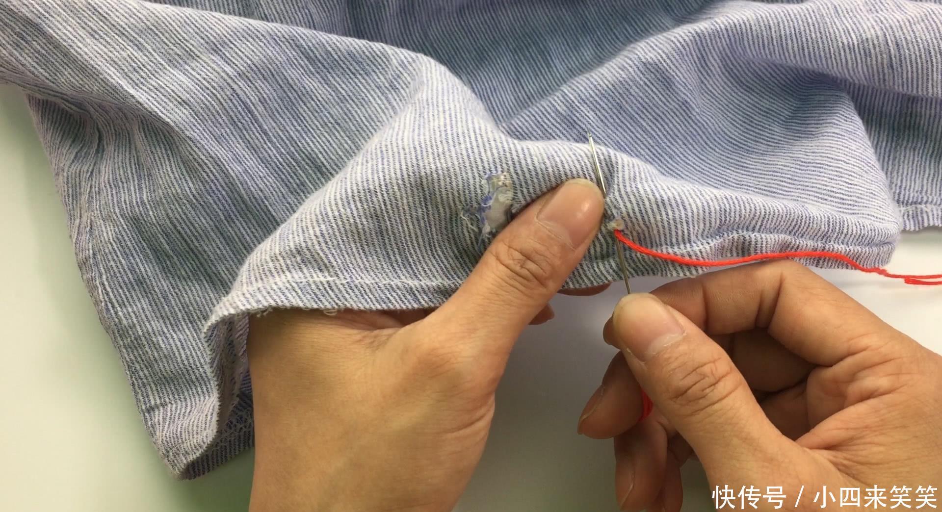 衣服破洞怎么办简单的绣花缝补破洞,方法简单