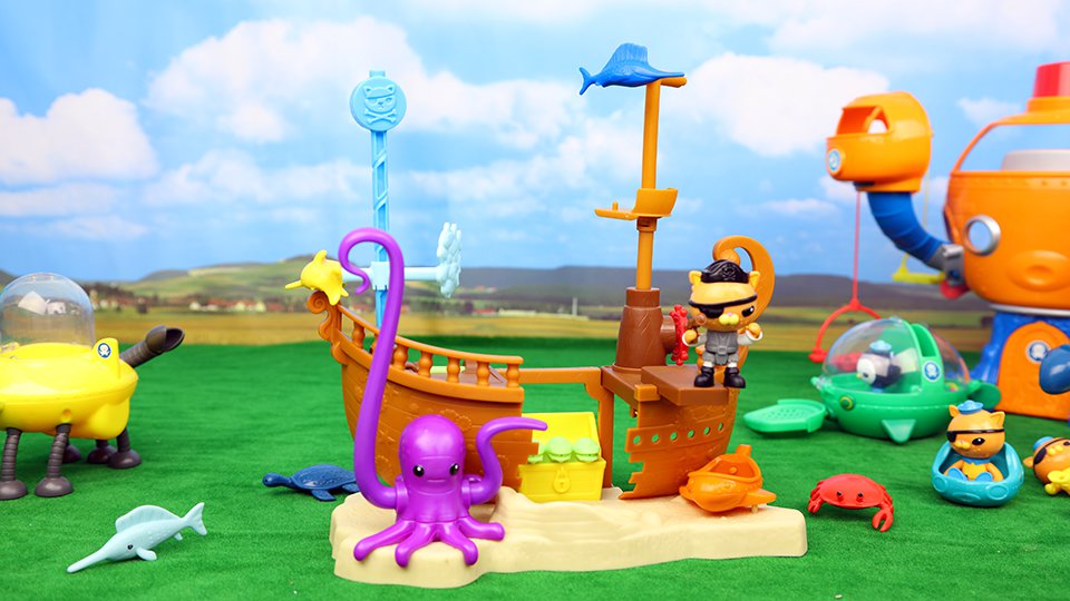 海底小纵队 呱唧海盗船玩具 章鱼怪兽 海底世界