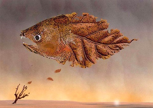 一条鱼和一片树叶是什么国际环保漫画_360问