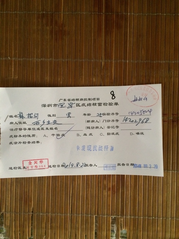 老咳嗽,去人民医院检查说可能是肺结核,后来又去了慢性病医院,经过