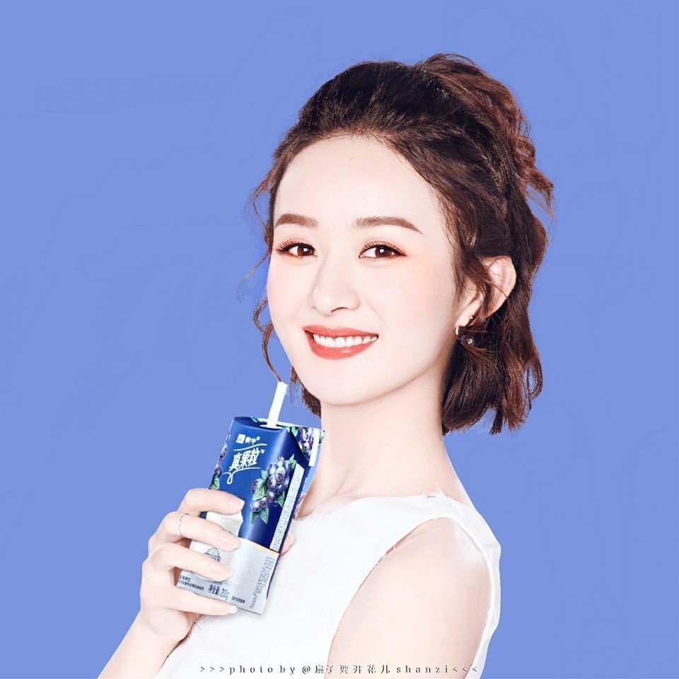 【如颖随行】赵丽颖蒙牛真果粒全新代言图,笑