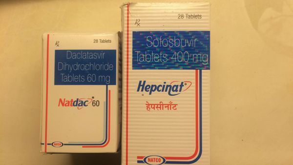 印度索菲布韦和达卡他韦的图片和价格。还有香