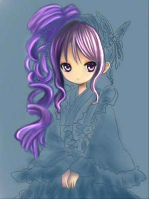 皮卡堂紫色的头发,一个卷的辫子,有妆的叫什么