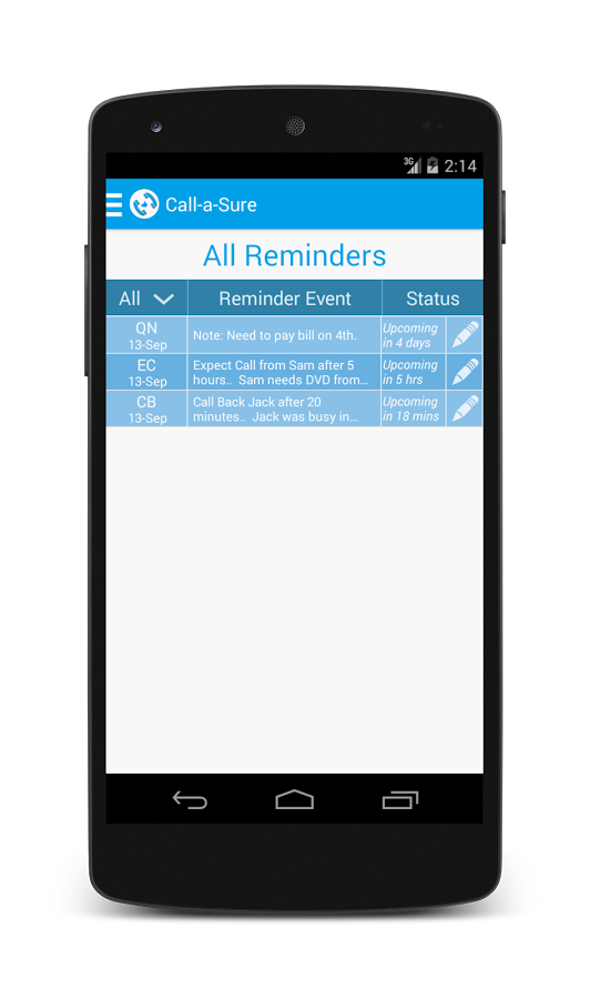 Call-a-Sure: Call Reminders截图1
