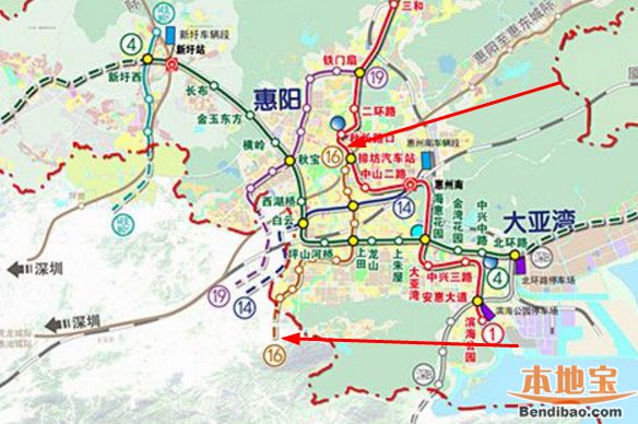 深圳地铁16号线惠州段初步走向出炉