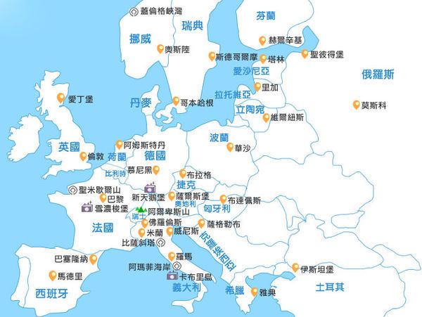 求欧洲旅游的地图_360问答