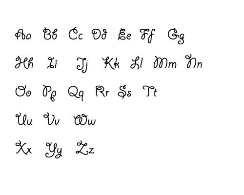 26个英文字母花体字写法,也不要太花,类似于图