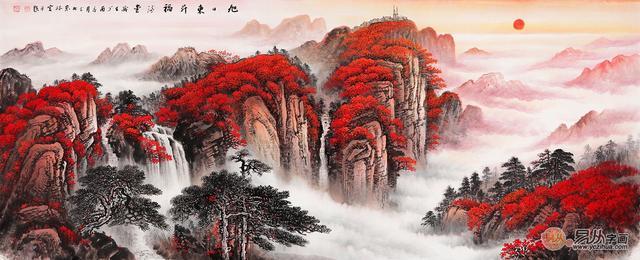 十四幅名家李林宏国画鸿运当头山水画,带你一