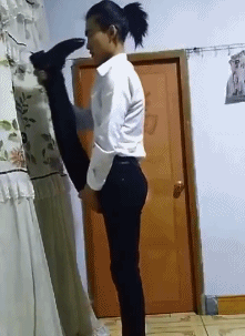 搞笑GIF:啥条件啊,家里有矿啊?