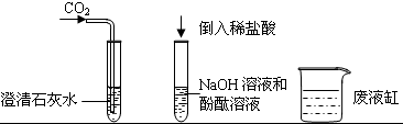 向盛有少量naoh溶液的试管中滴入几滴酚酞溶液,再倒入一定量的稀盐酸