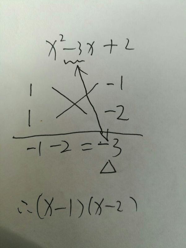 分式因解的十字相乘怎么算，举个例子 这样