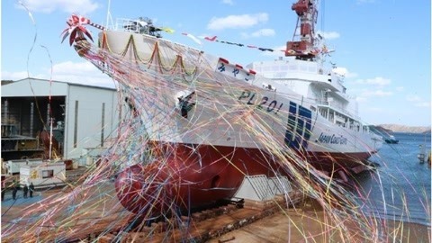 环球火力点 日本大型巡视船“宫古”下水 或用于监视钓鱼岛