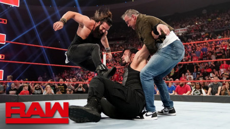WWE RAW 2019 【RAW 05/06】谢恩和跟班围攻罗门 米兹解救